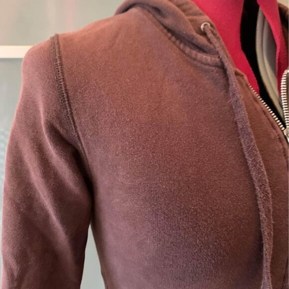 Nitrogen Long Brown hooded sweatshirt with front zipper Medium - Picture 7 of 7